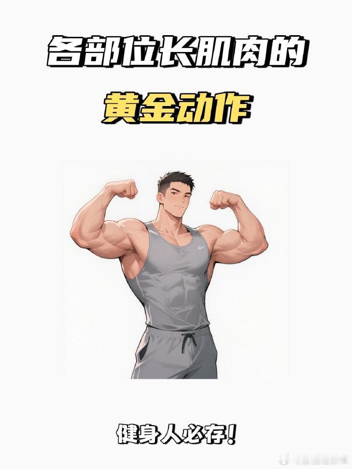 健身新手不知道练什么？这份各部位黄金训练动作合集，精准针对目标肌群，动作细节清晰