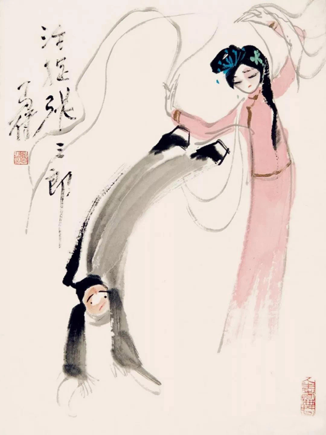 漫画大师高马得水墨人物，很有感染力！高马得(1917-2007)祖籍南京享誉全国