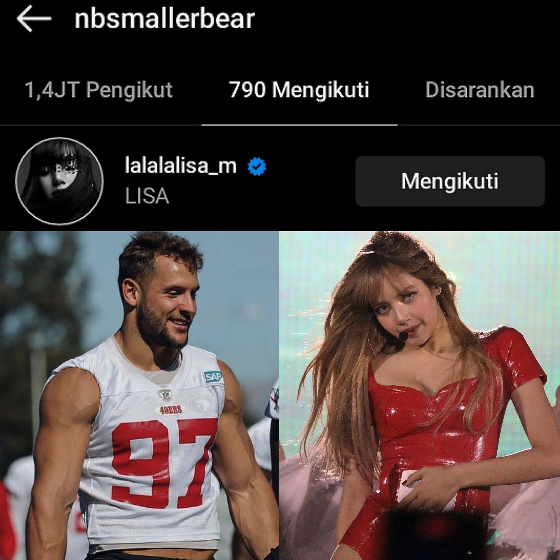 Nick Bosa（美国职业橄榄球球员）刚刚关注了Lisa的IG📱 ​​​