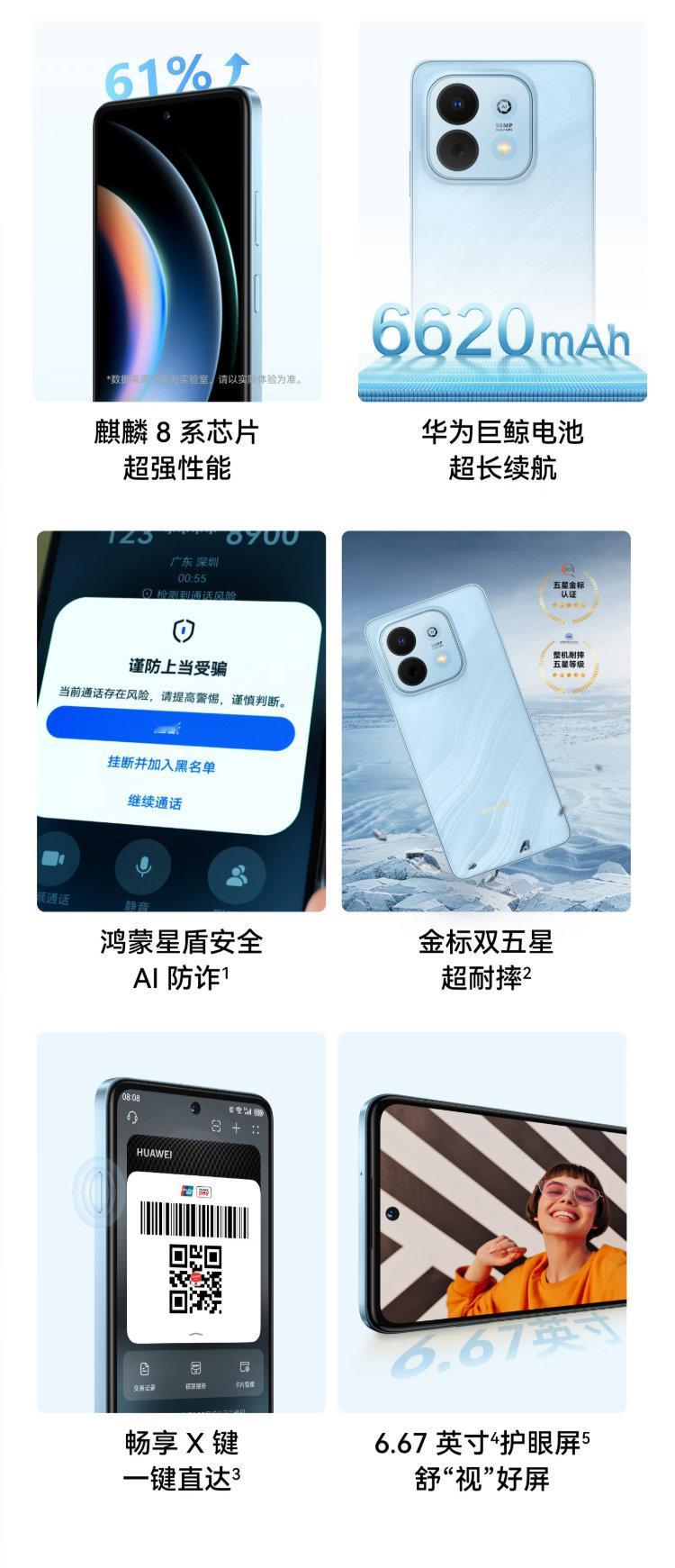 【华为畅享 90 手机开售：麒麟 8000A 芯片，1299 元起】华为畅享 9