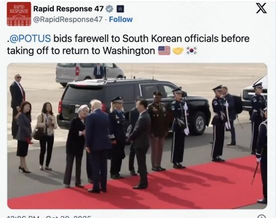 特朗普在“中美会晤”之后直接从机场返回华盛顿，拒绝参加接下来的APEC会议，只剩