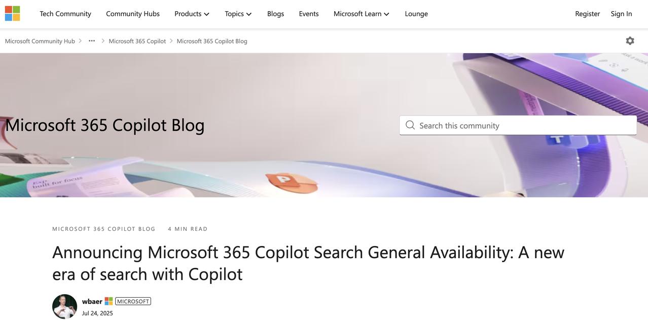 Copilot Search 正式上线：AI助力办公搜索进入“即问即答”时代
