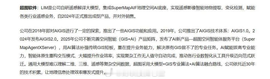$超图软件 sz300036$ AI大模型+空间智能，自研遥感大模型和空间智能体