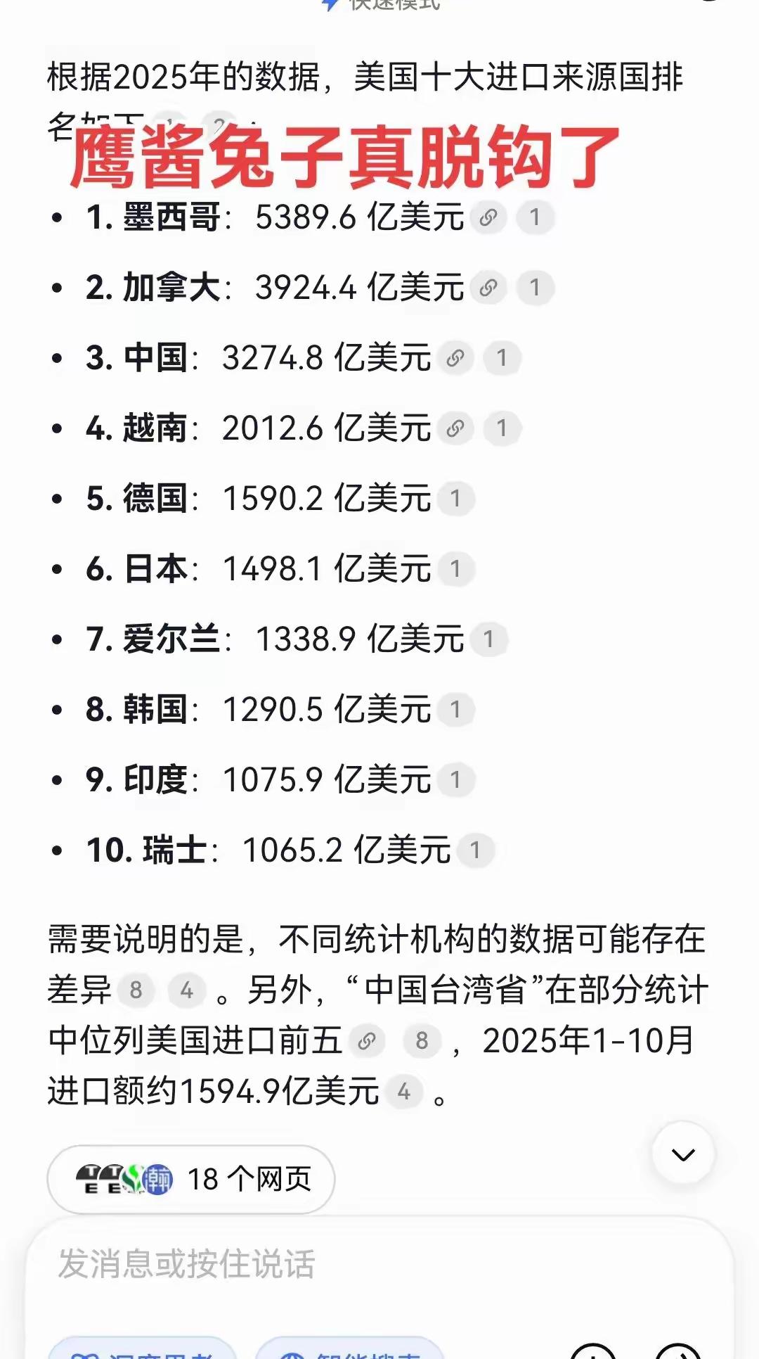 原来越南对美国出口这么高，超过日本、韩国、印度，是美国的第四大贸易伙伴，这些年，