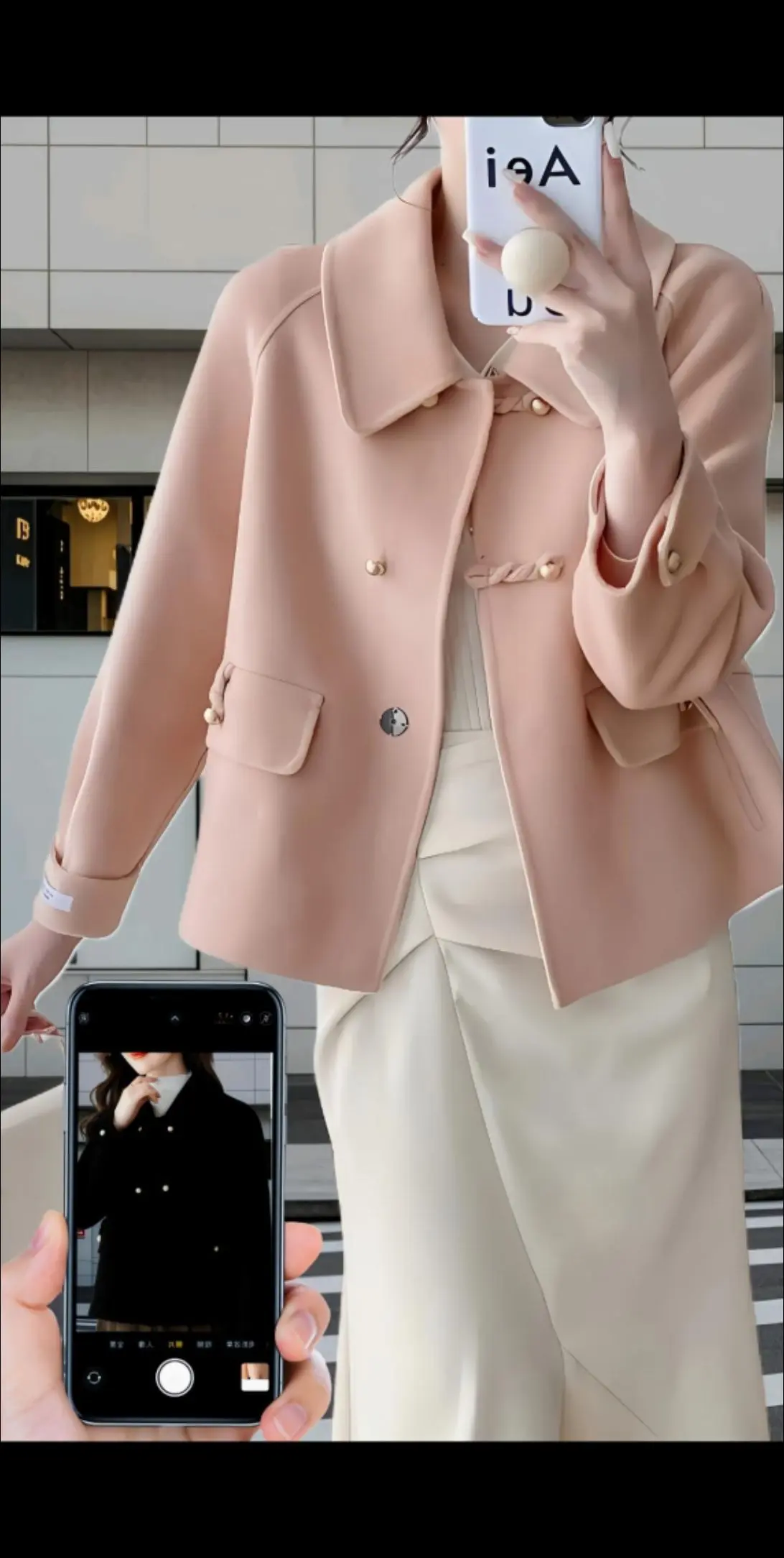 秋冬秘籍  这件双面呢短款外套，美到原地出圈！   宝子们，我此刻激动...