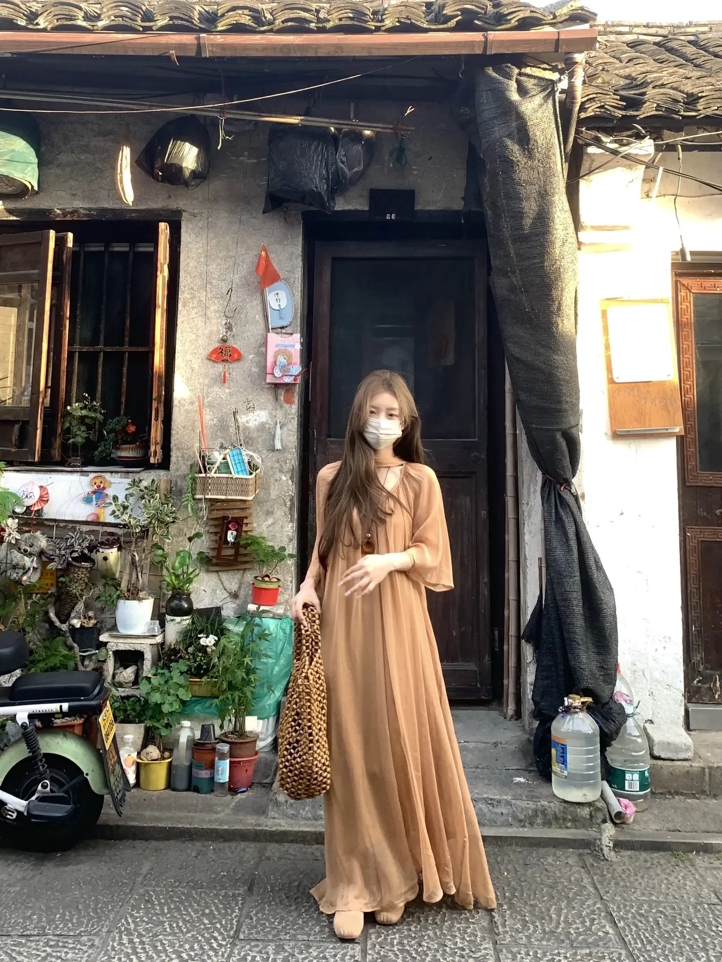 老街 气质穿搭 温柔风穿搭 连衣裙 长裙