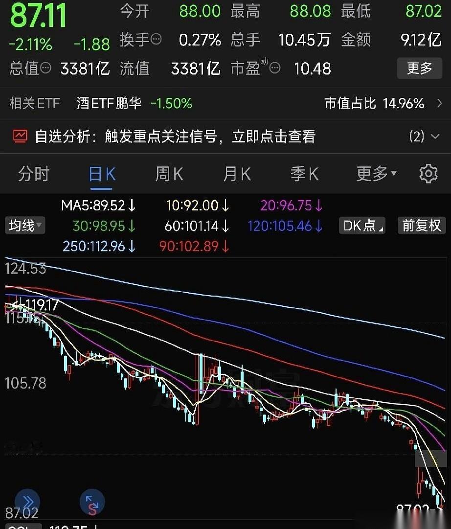 手机屏幕上，“五粮液”三个字绿得扎眼。旁边的自选列表，一片红色的科技股，像是在嘲