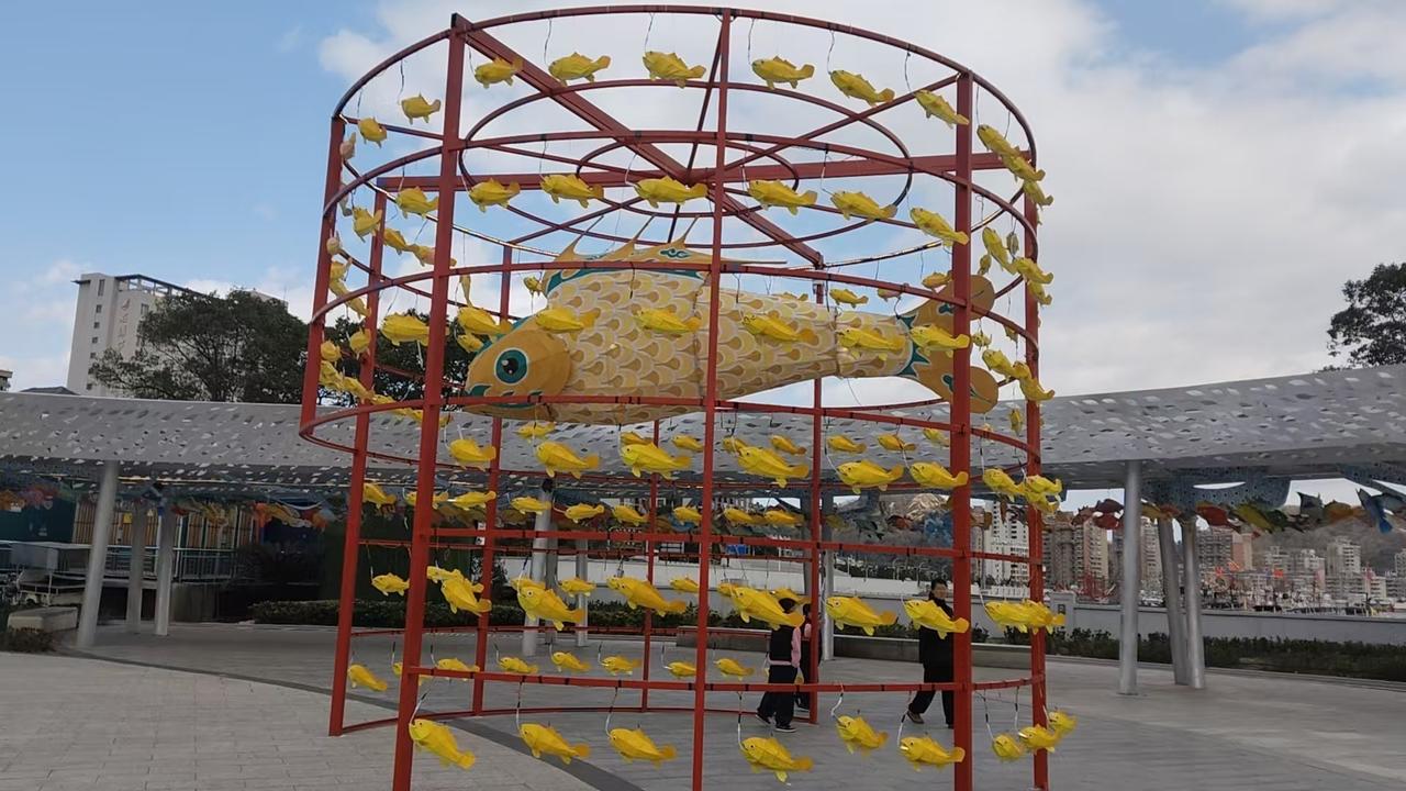 锣鼓震天，人声鼎沸。我站在人群里，看那些流光溢彩的巨型渔灯从眼前游过——龙头鱼身