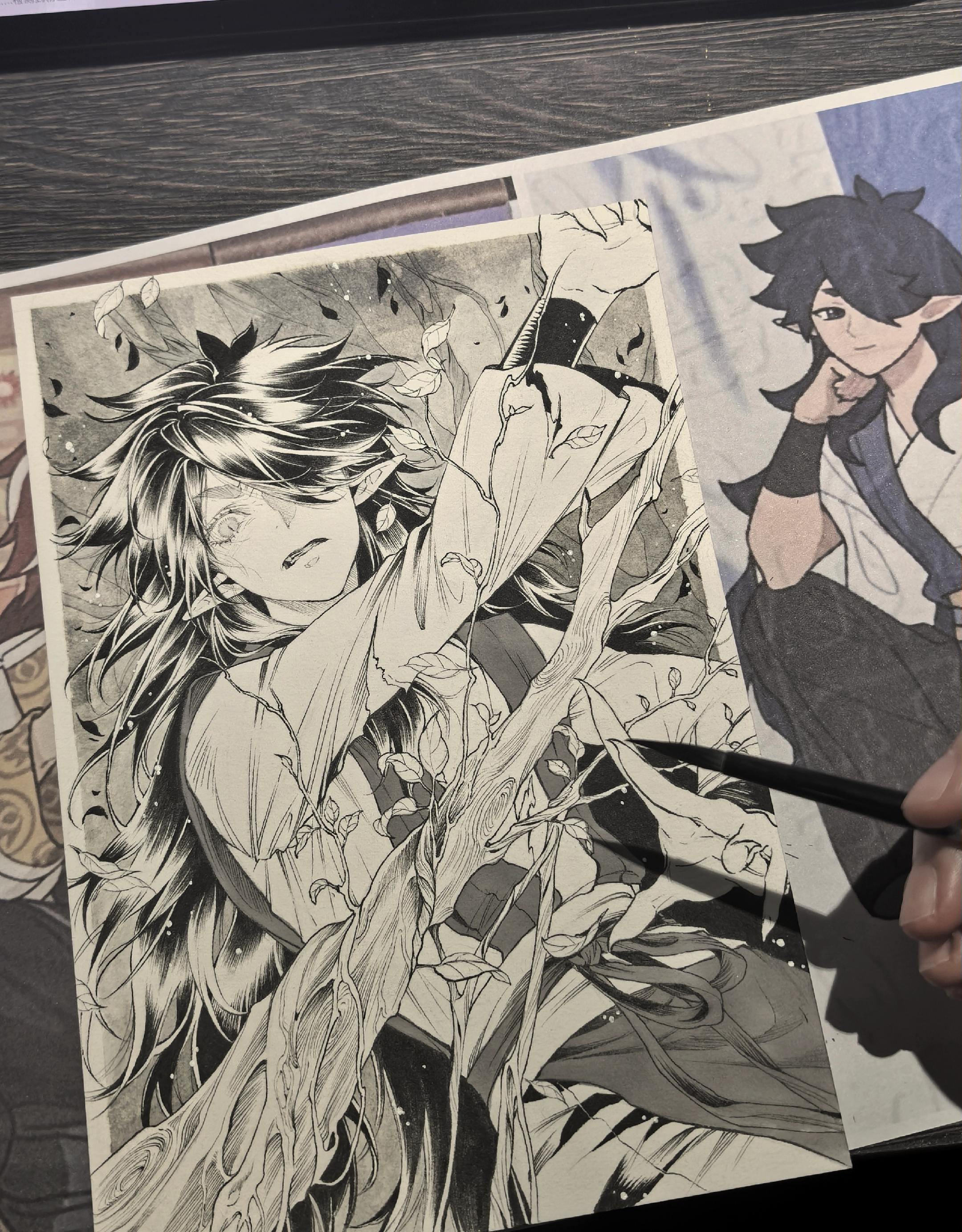 手绘 画画 绘画 绘画过程 稿件展示