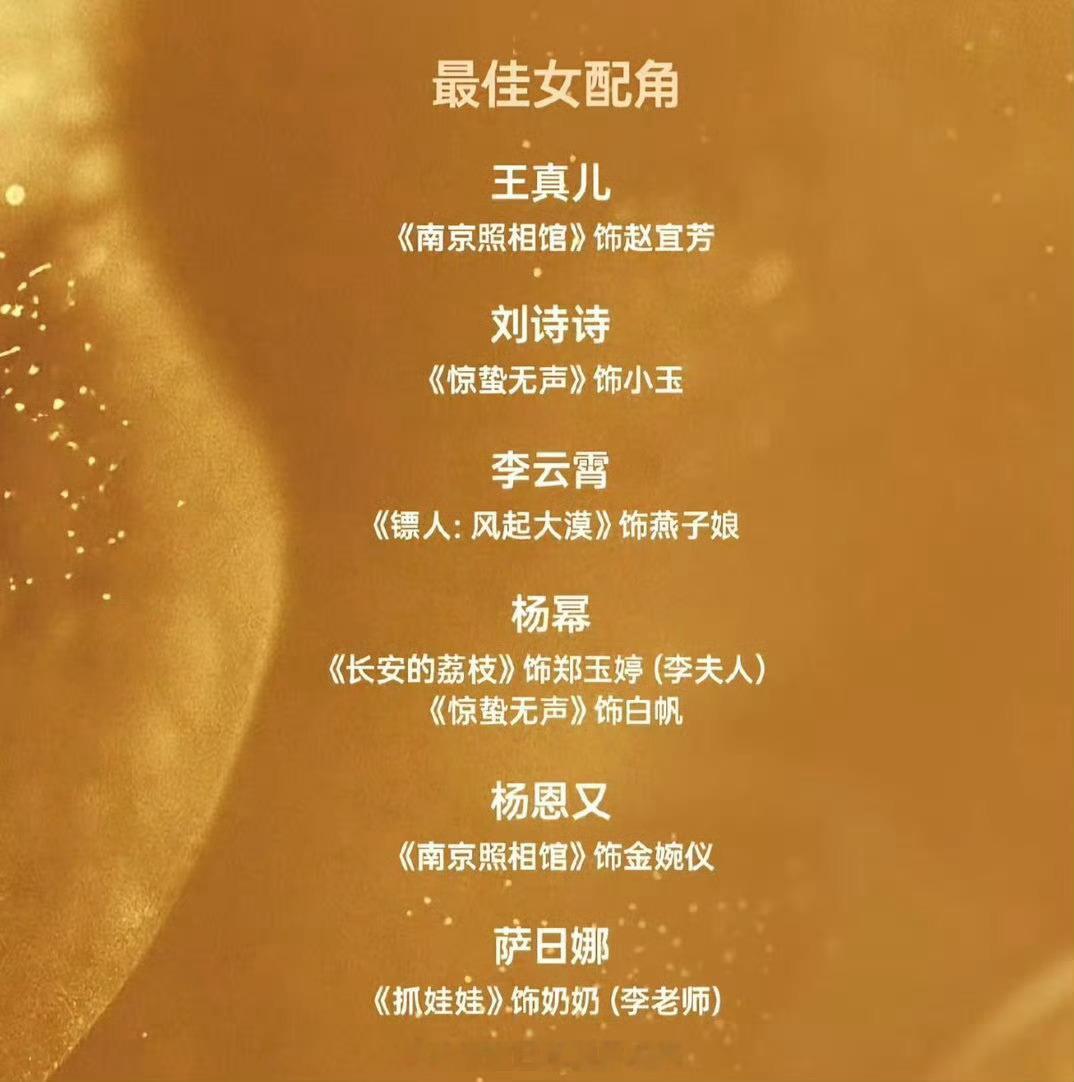 杨幂，刘诗诗都确认出席百花奖，她们两都是提名了百花奖最佳女配，确认出席就都有可能