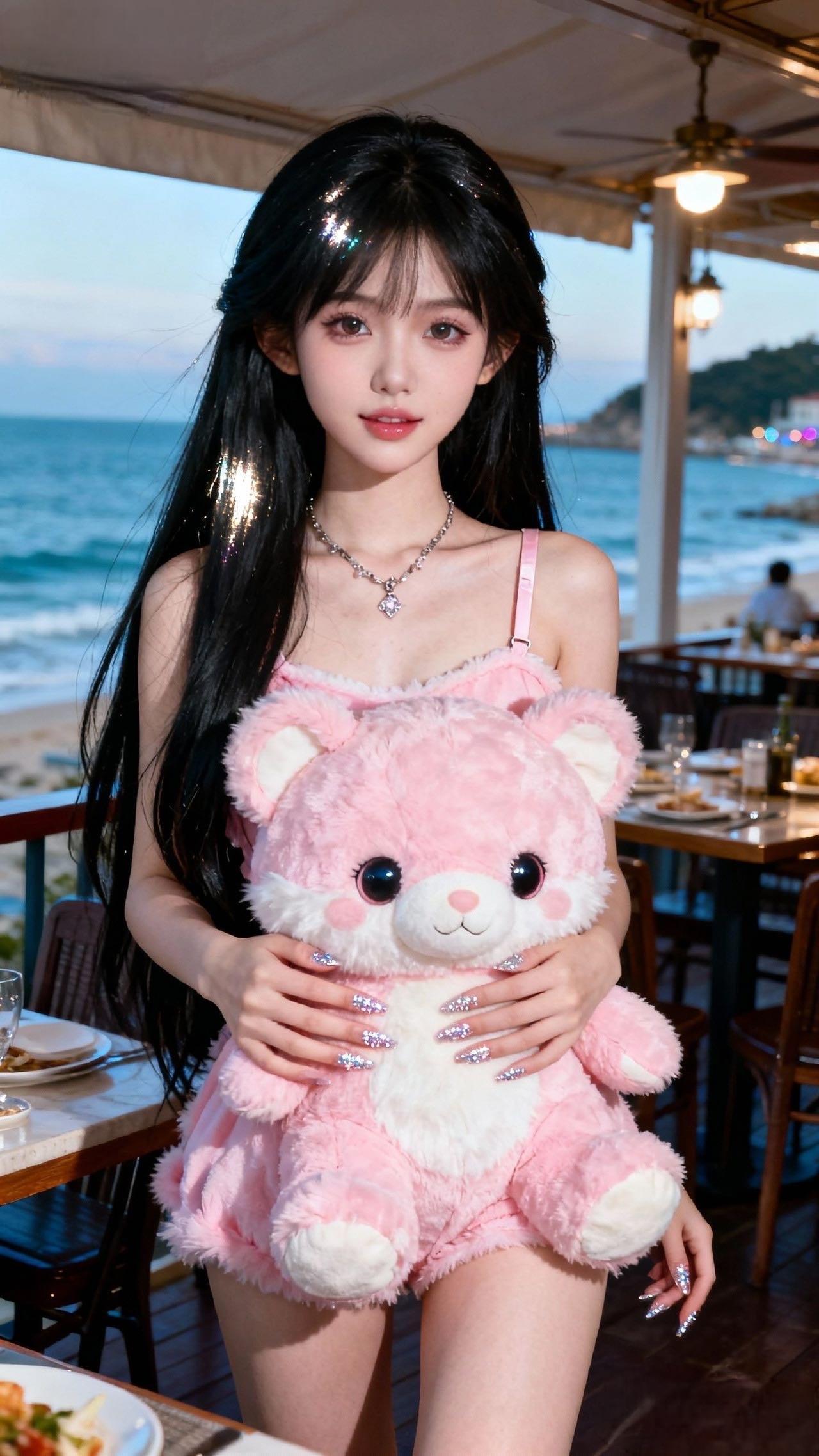 宝子们！今天是把“甜妹buff”拉满的海边约会穿搭🌊
谁能拒绝这件粉粉的吊带啊