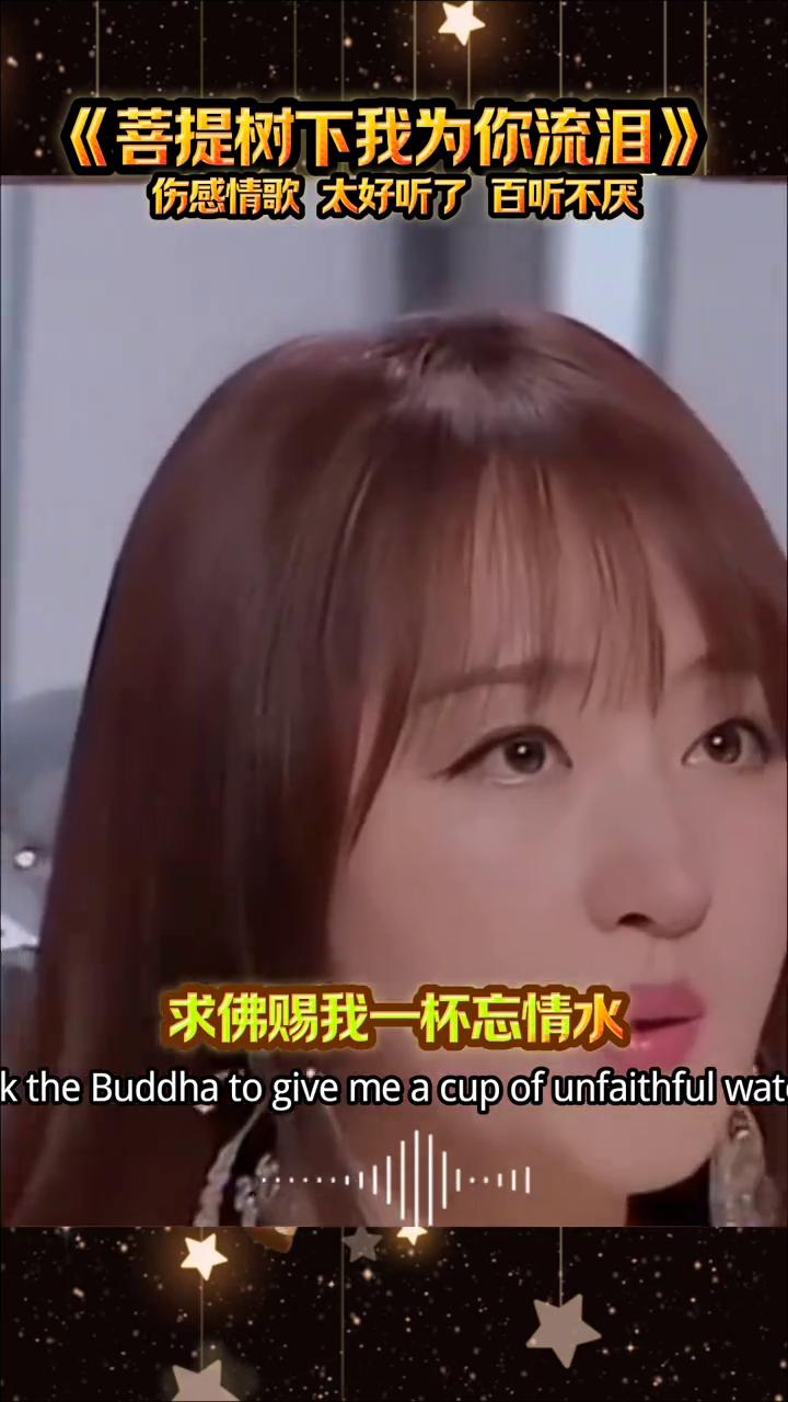 《菩提树下我为你流泪》，伤感情歌太好听了百听不厌。
一曲菩提树下诉尽心境，旋律温
