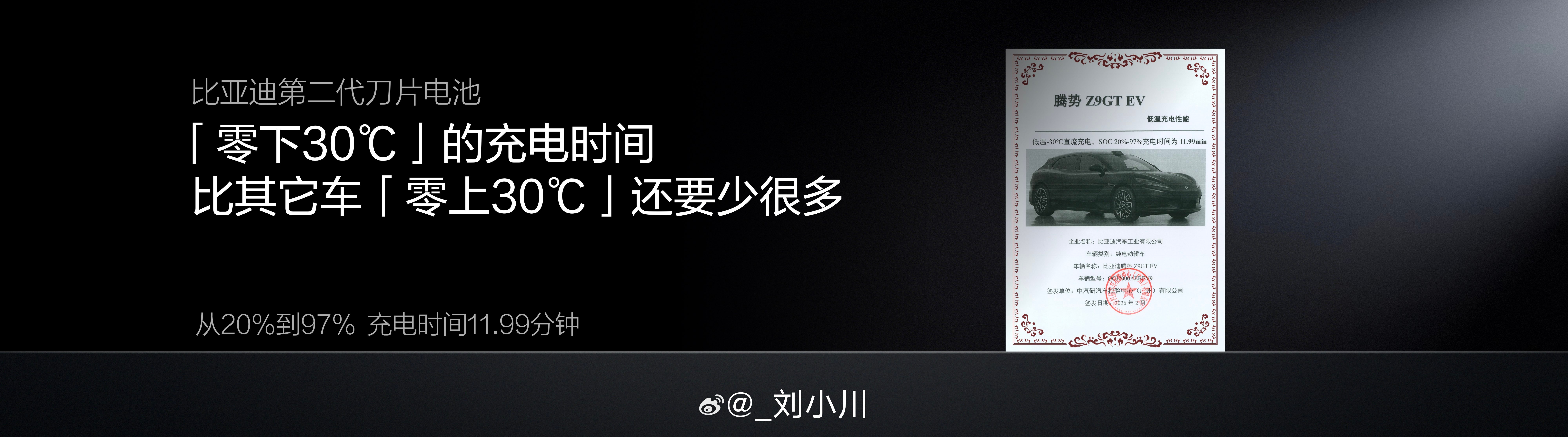 比亚迪闪充零下30度12分钟充饱 这就是中国新能源汽车技术速度，这就是比亚迪技术