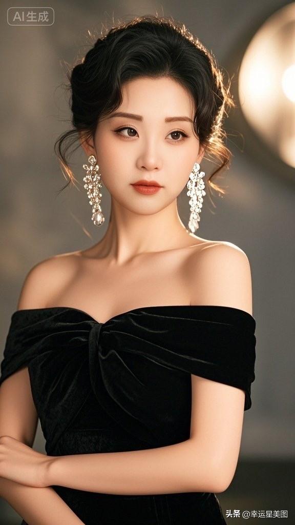 优雅黑裙，闪耀珠宝，气质满分！💃✨