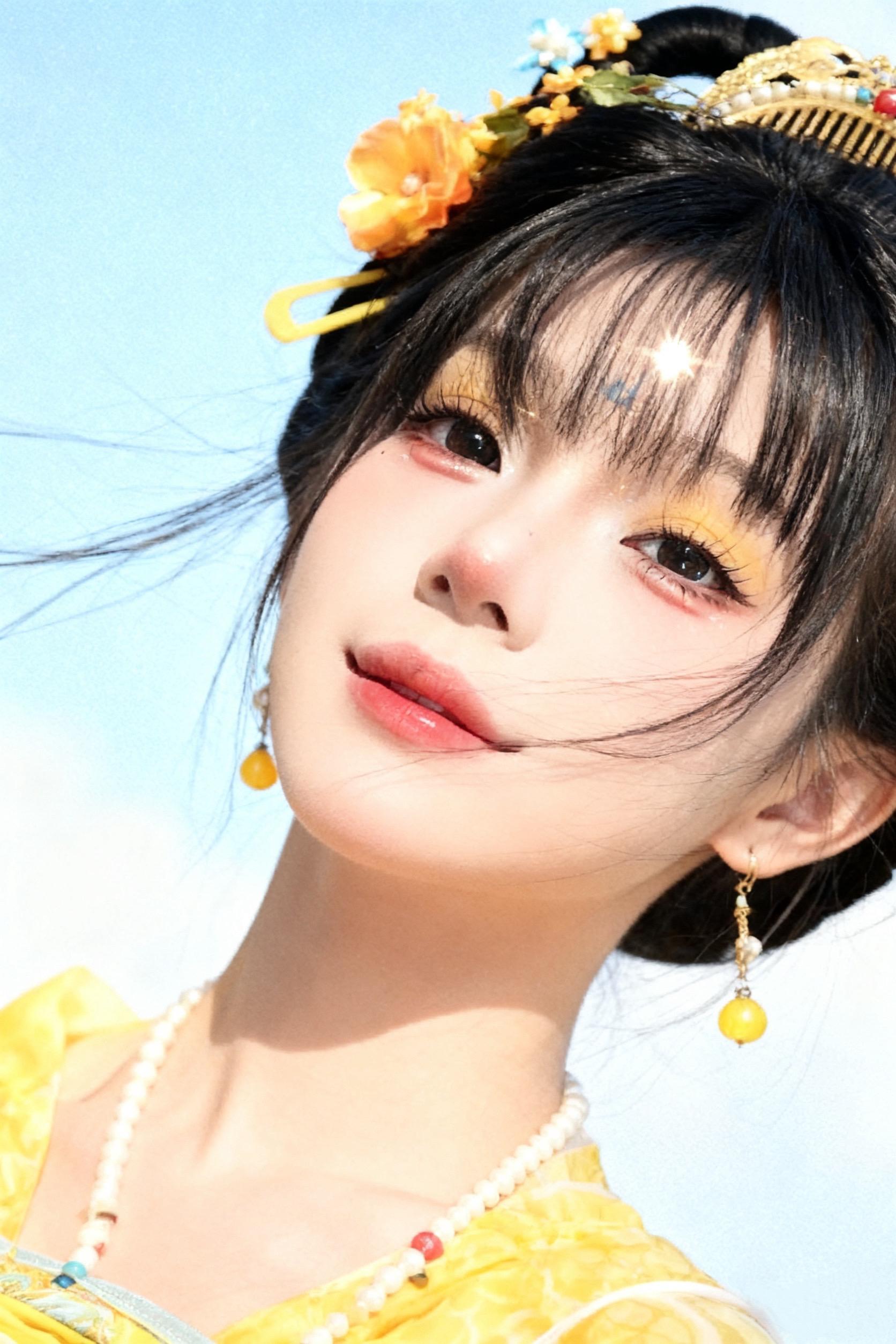 云想衣裳花想容， 春风拂槛露华浓.