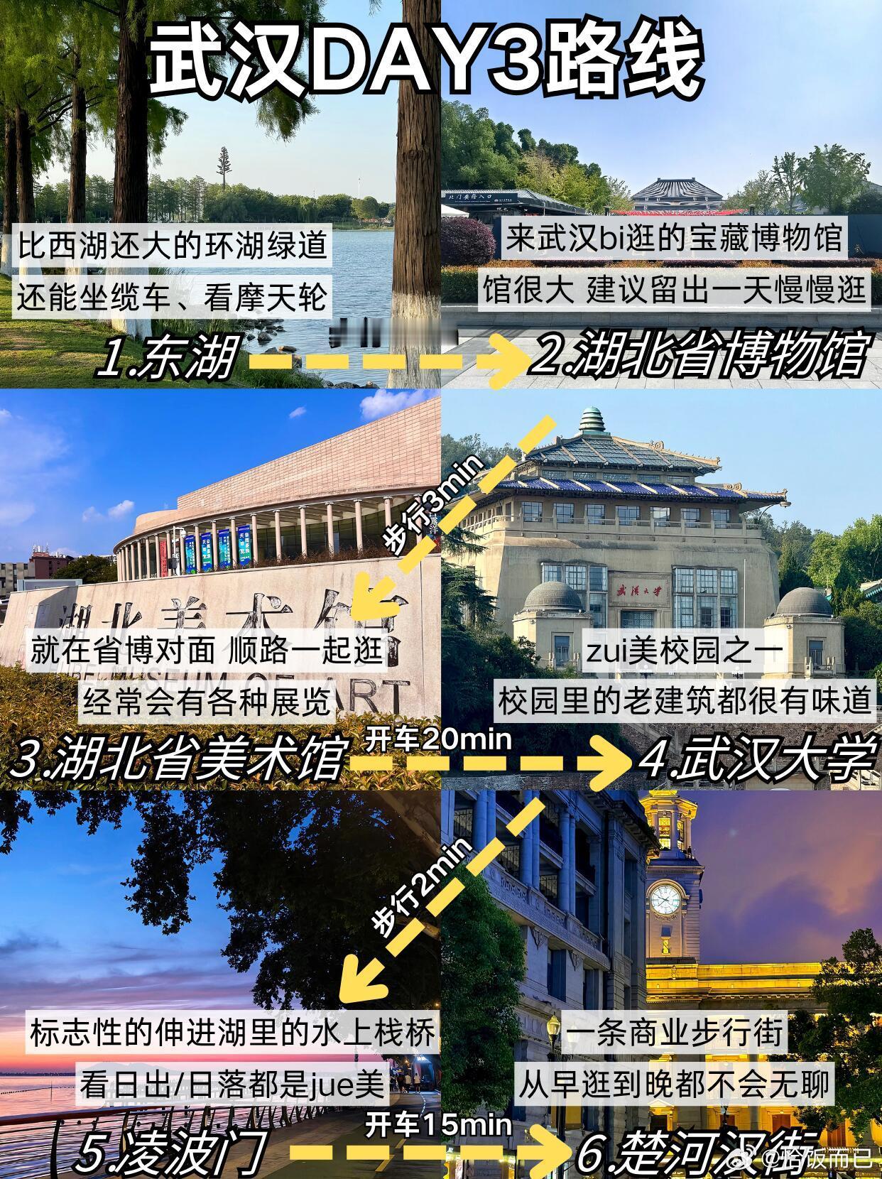 去过武汉的人嘴是真的严武汉出游三天两晚攻略，好玩不累脚，分享给大家[来] ​​​