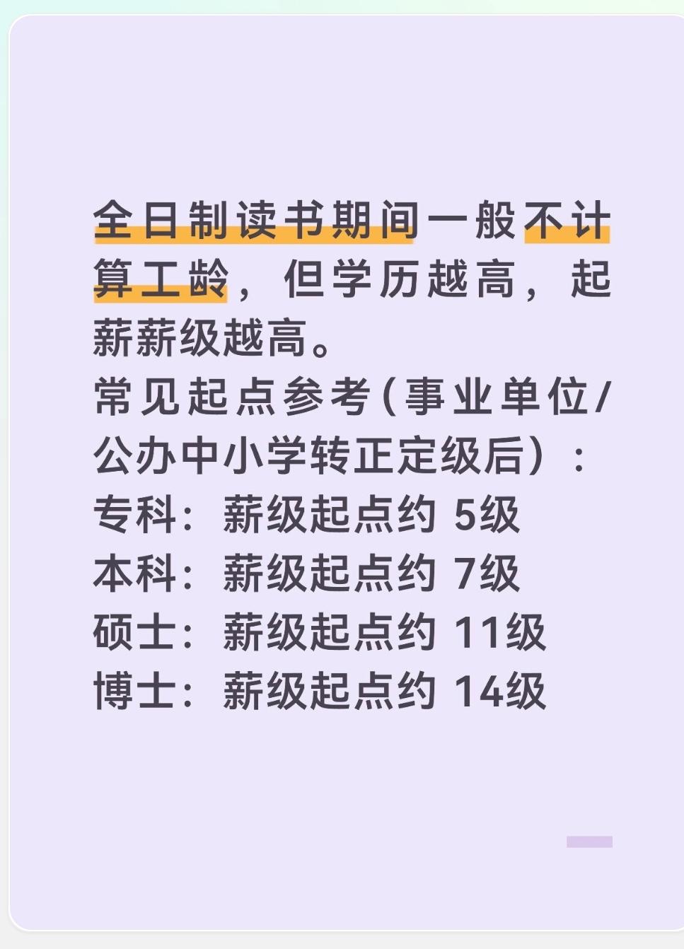 学历越高，起薪薪级越高。