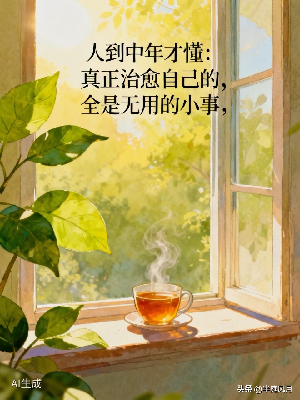 人到中年才懂：真正治愈自己的，全是无用的小事

下午三点，阳光斜斜落在窗台。
我