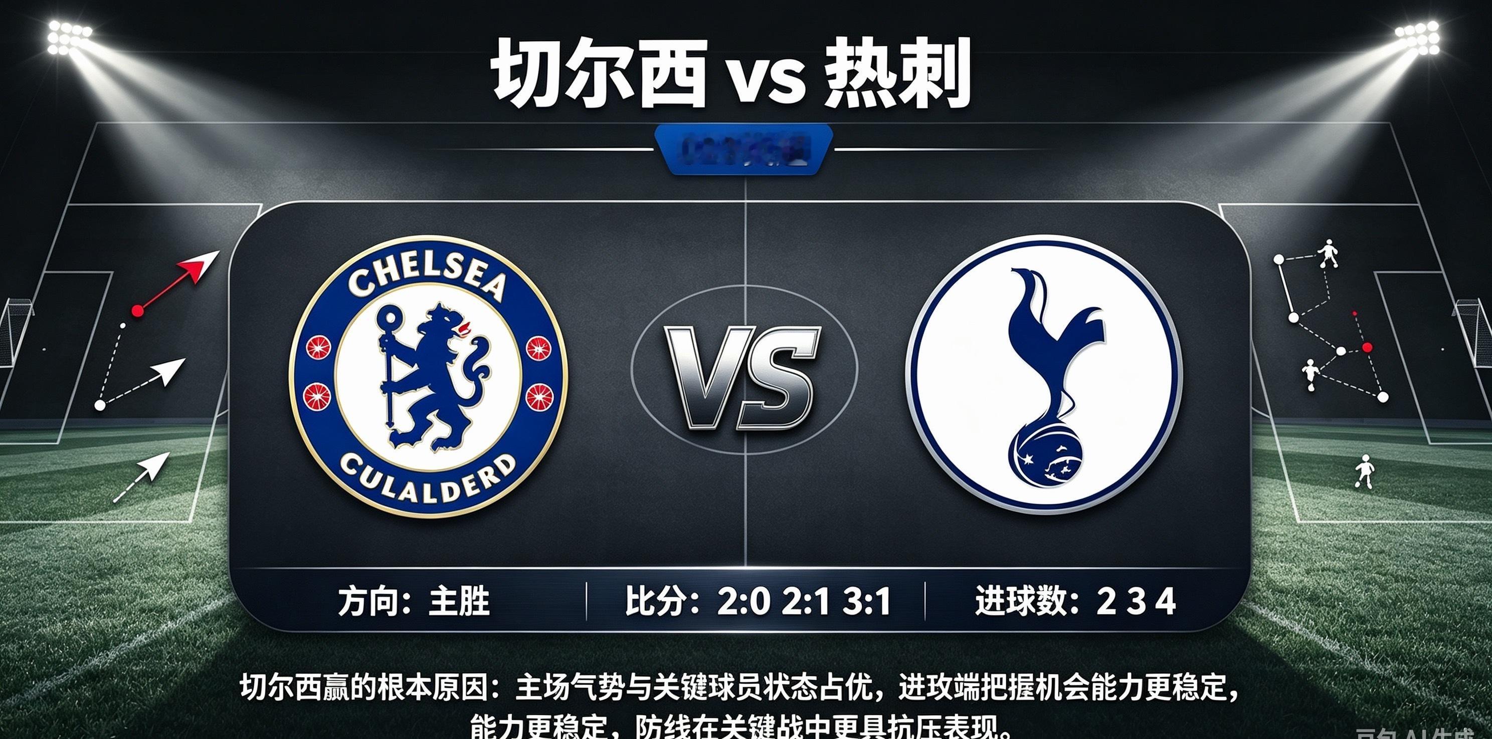 切尔西 vs 热刺023英超方向：主胜年龄：2:0 2:1 3:1 进⚽数：2 