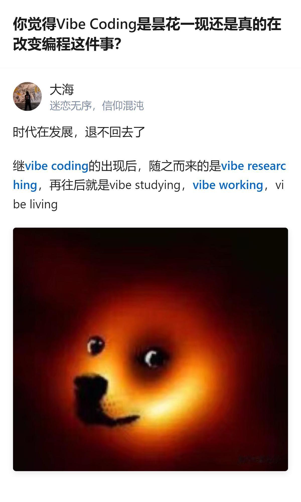 说白了Vibe Coding根本不是编程圈的小热闹，是把“跟着感觉走”的松弛感直