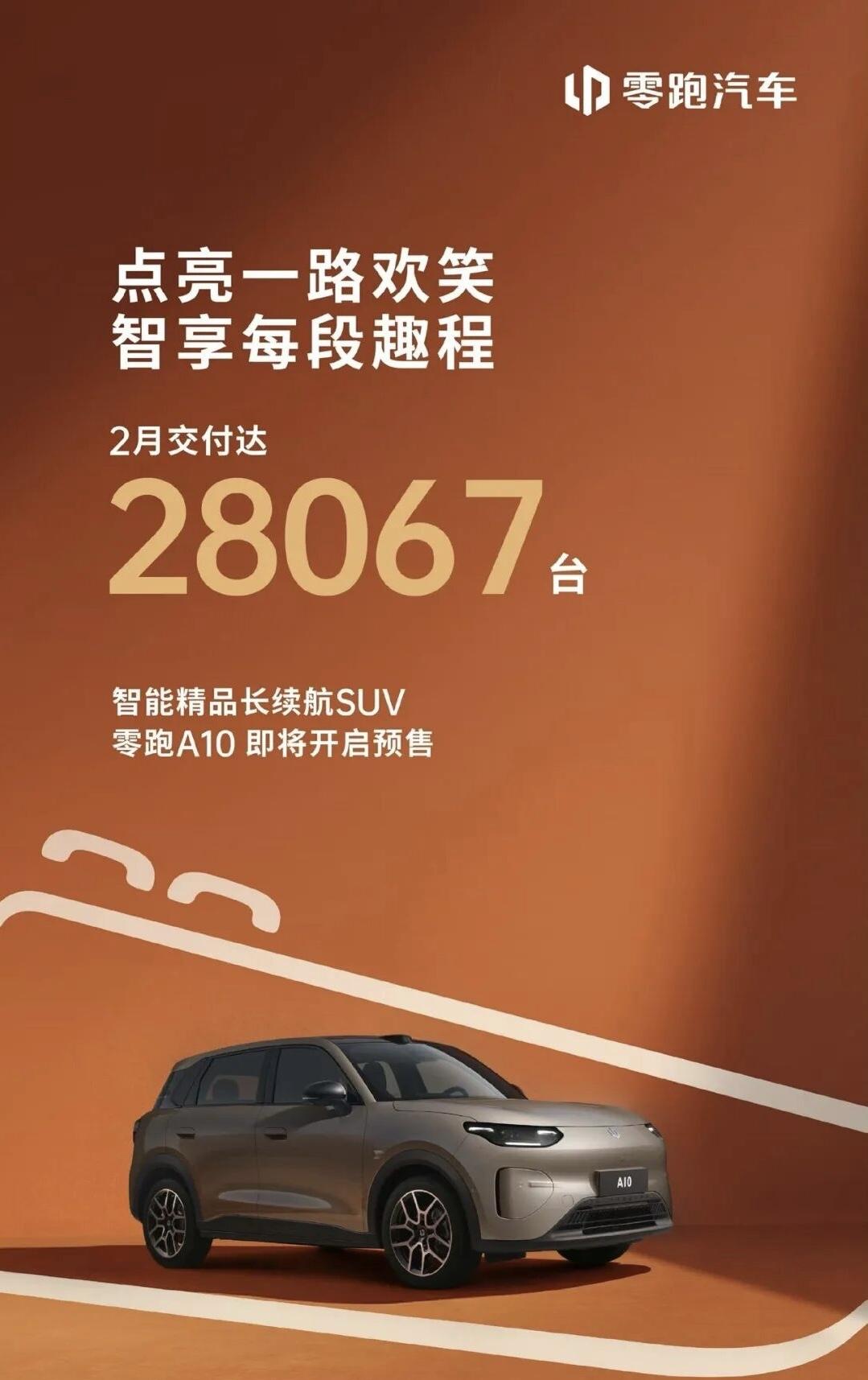 零跑二月卖惨 百万目标或成空谈？
零跑2月交付28067台，春节淡季环比回落属行