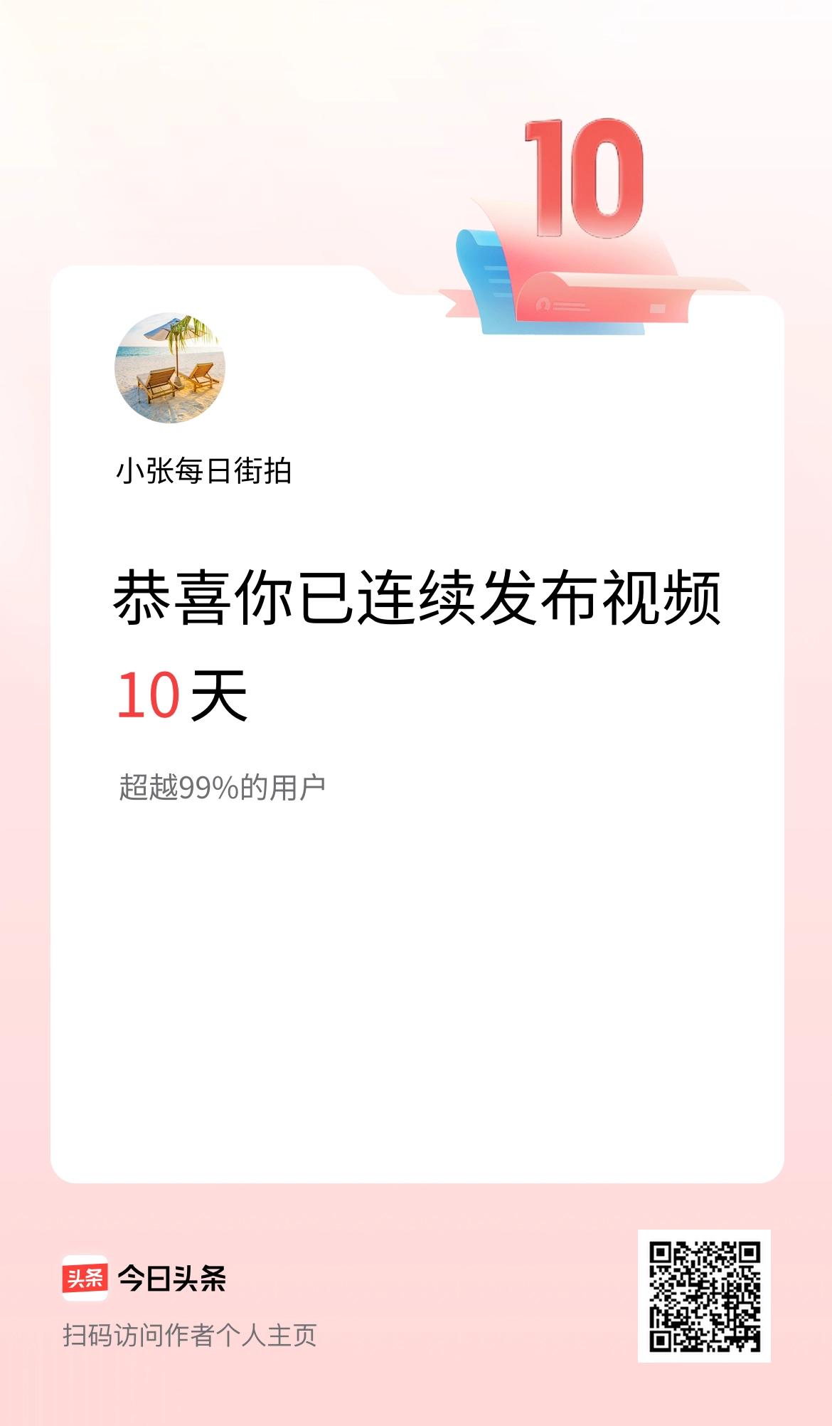 我在头条连续视频投稿10天