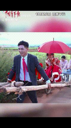 不是婚车坐不起，而是板车更有性价比！10月26日，云南平远，一新郎接亲到村口时，