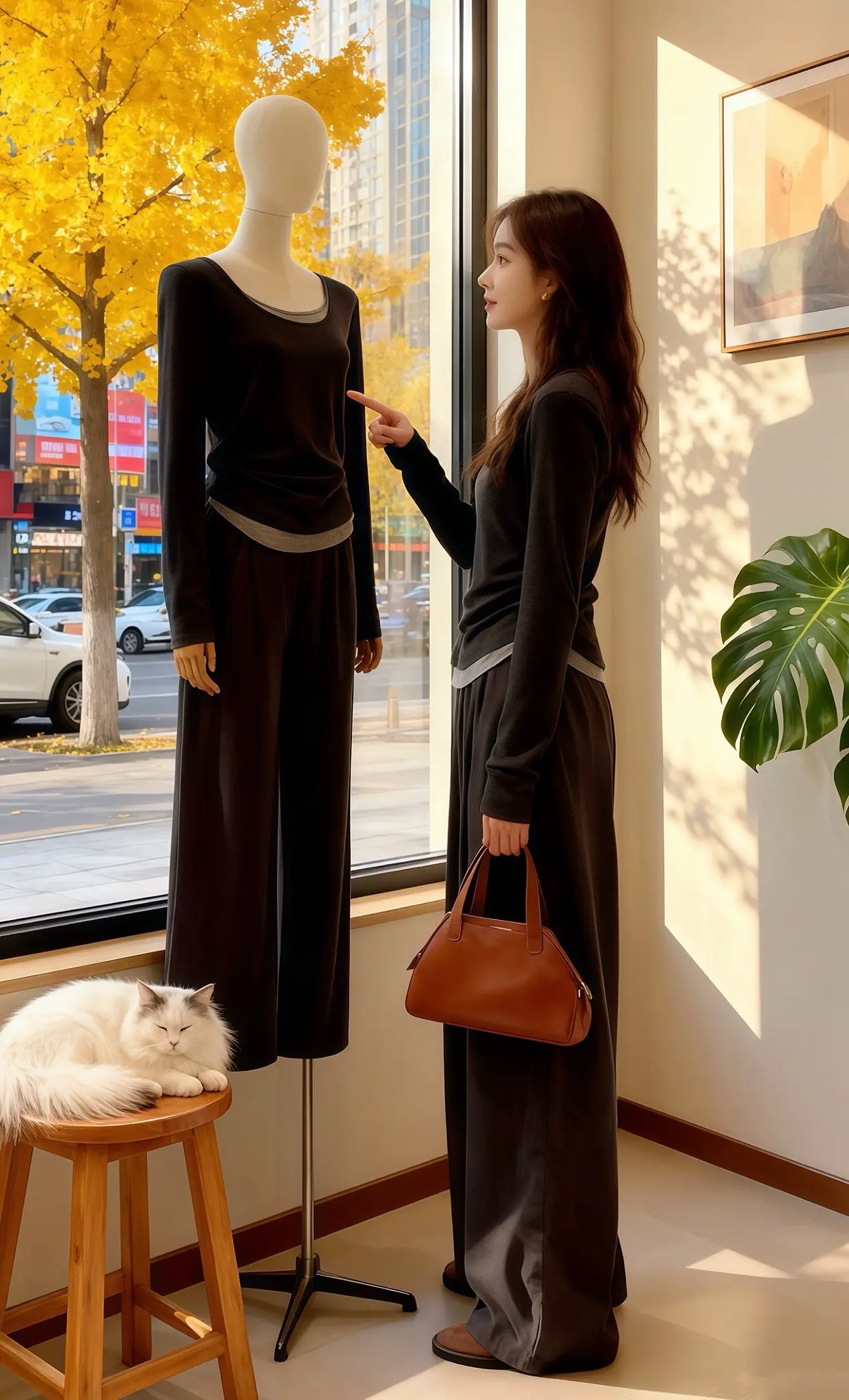 《秋日衣橱与猫》  林夏的服装店开在银杏最黄的那条街。她总说，自己的店...