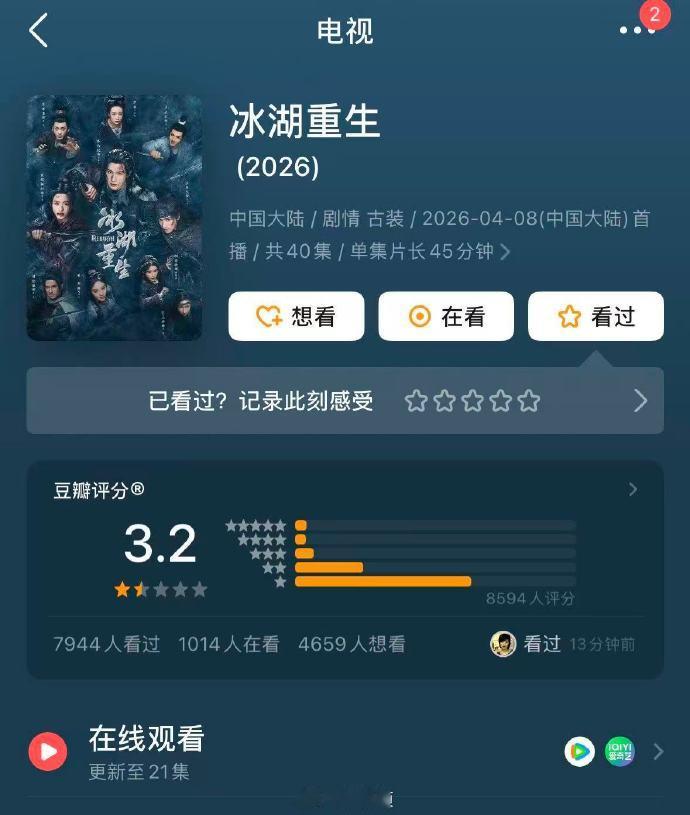 冰湖重生豆瓣3.2 
