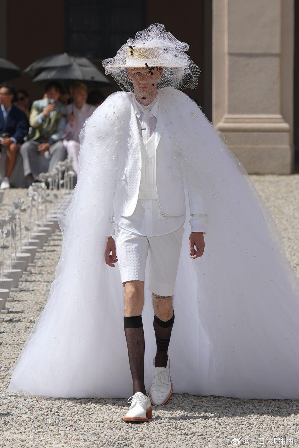 Thom Browne 2027春夏男装秀压轴Look，男人的婚纱🌾谁来首穿男