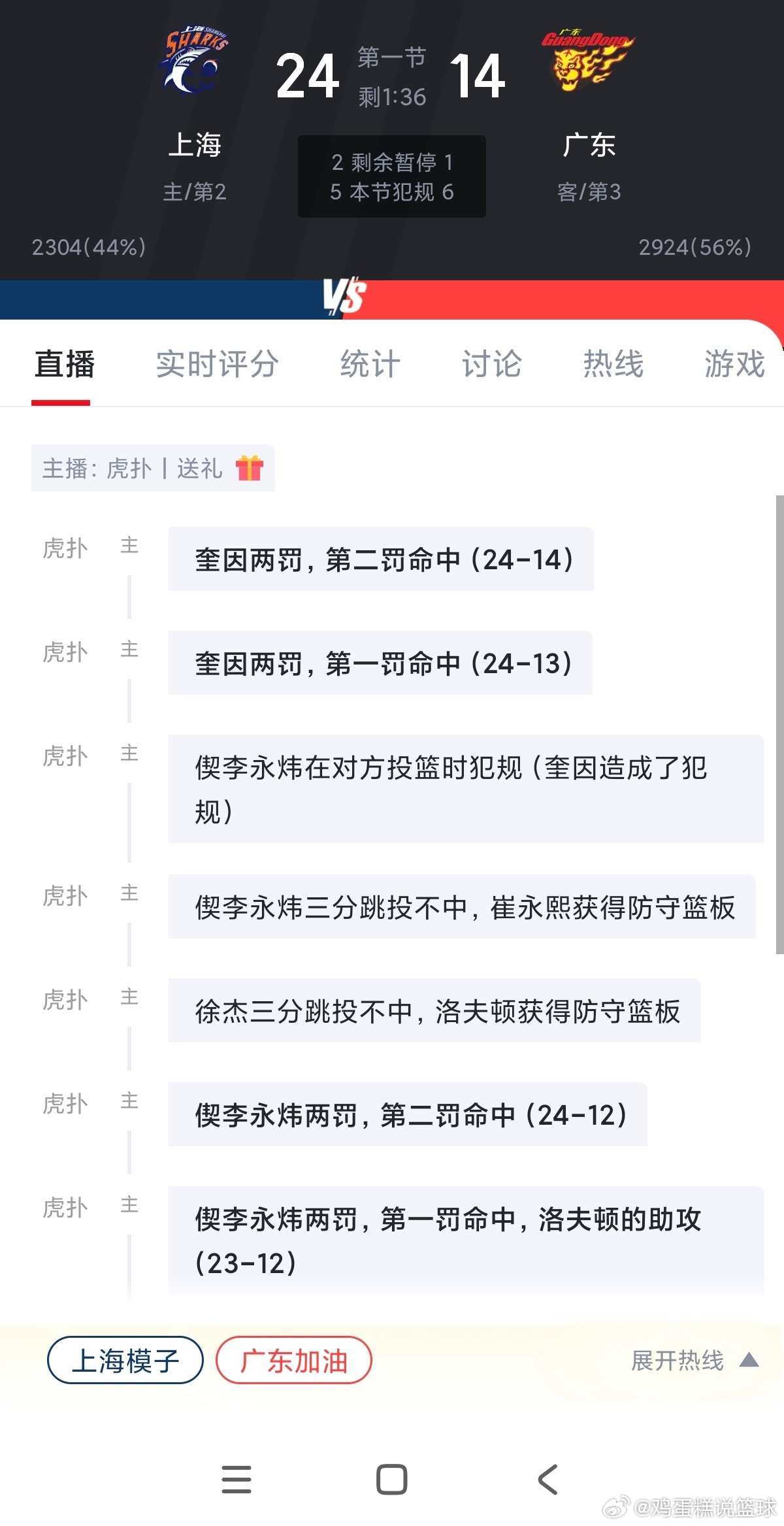 CBA 上海真的是见广东一次揍一次，能赢50分绝对不赢49分那种。上海男篮vs广