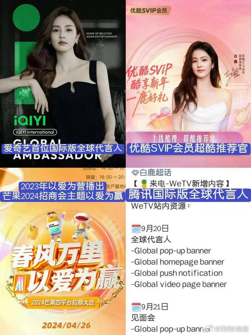 国际大花李冰冰国民女主白鹿对应照片出门在外身份都是自己挣的，平台认可的业内给予的