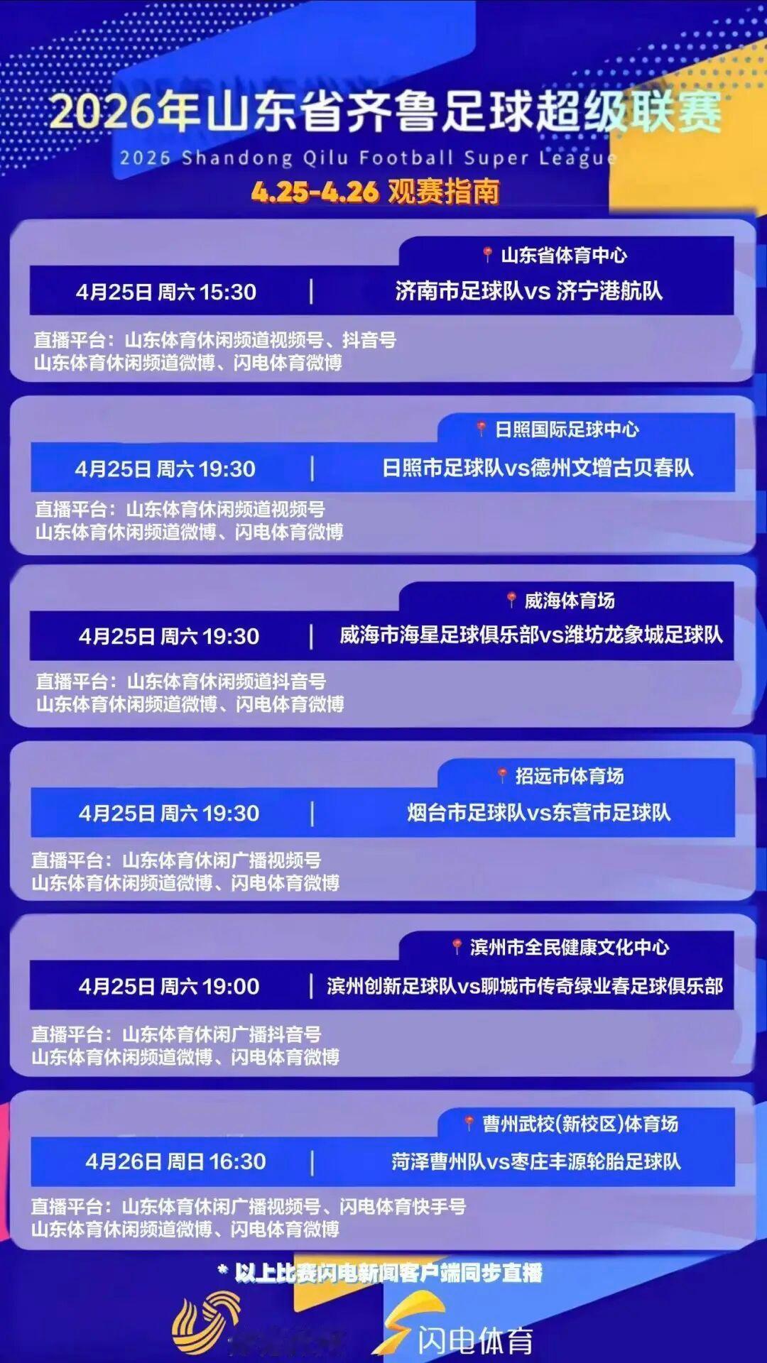 看2026齐鲁超赛直播，全媒体端口搜索🔍关键字：山东体育休闲或闪电体育均可。 