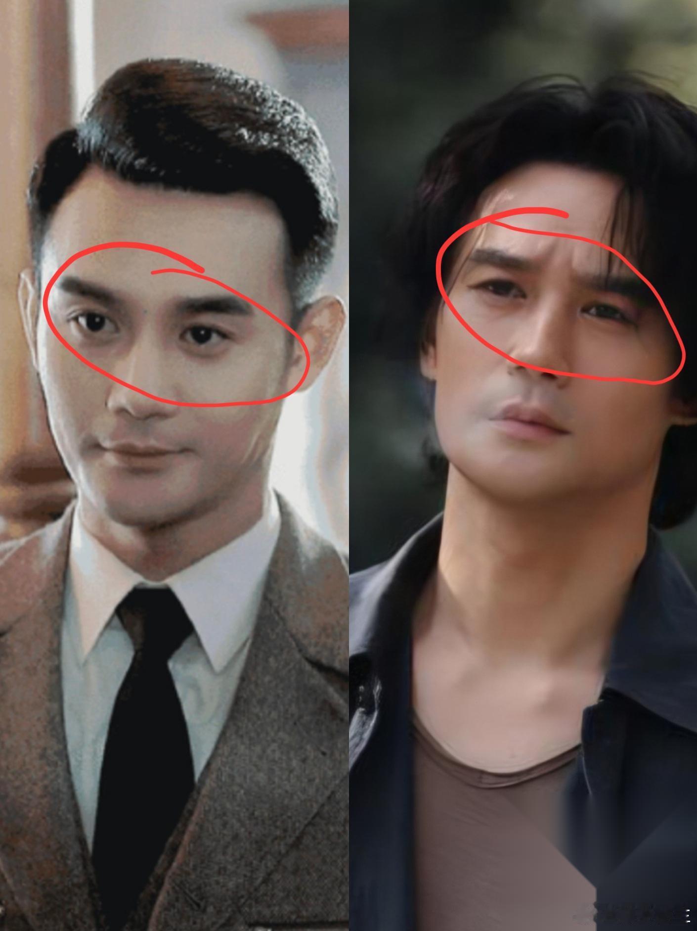 不知道大家发现没， 王凯从《伪装者》到《交锋》， 面相发生了很大变化，眉眼下沉，