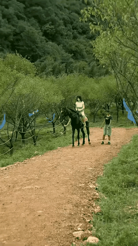 马儿撒欢，
姑娘发颠。
颤颤巍巍，
好不喜欢。