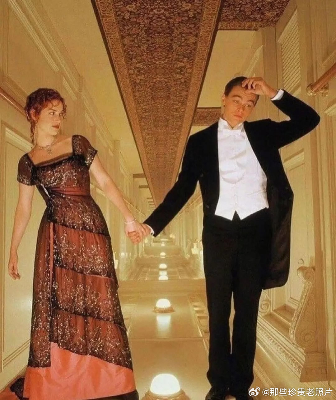 1997年电影《泰坦尼克号》幕后花絮照 