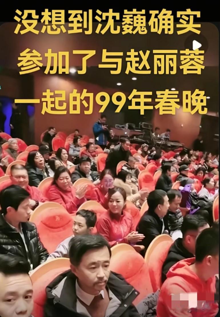 沈巍1999年在春晚现场，确实参加了与赵丽蓉一起的99年春晚
沈巍是作为第六届中
