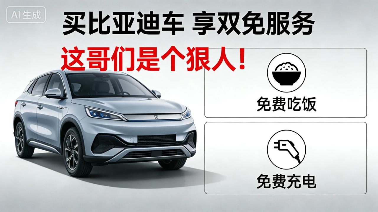 这哥们是个狠人，买比亚迪车能享受免费吃饭，免费充电服务，这哥们一年去了260多次