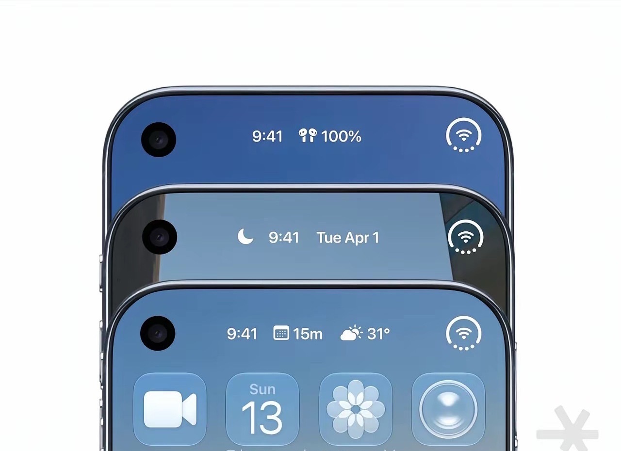 iPhone折叠屏上的这个设计放在直板机上应该也挺好看。看看iPhone 20系