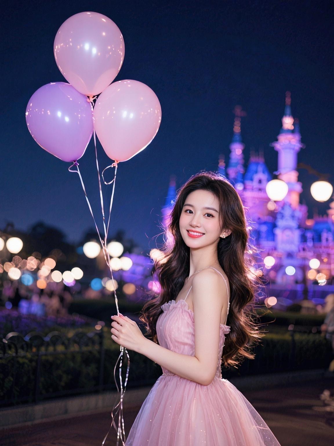 夜景气球写真 抖音ai创作 粉色系穿搭 好物推荐🔥 遇见更好的自己