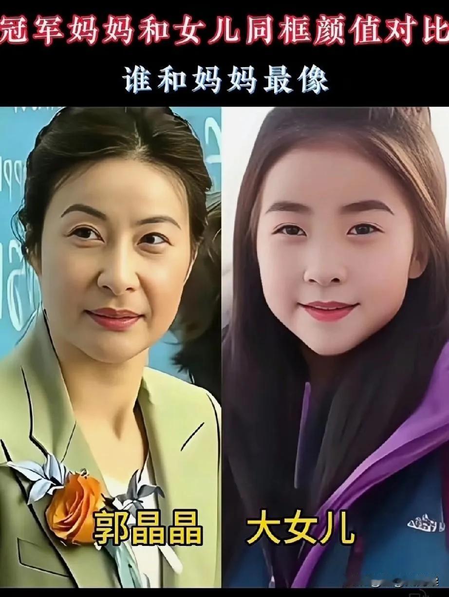 郭晶晶的女儿很漂亮。
张怡宁的女儿很漂亮。
郎平的女儿很漂亮。
伏明霞的女儿很漂