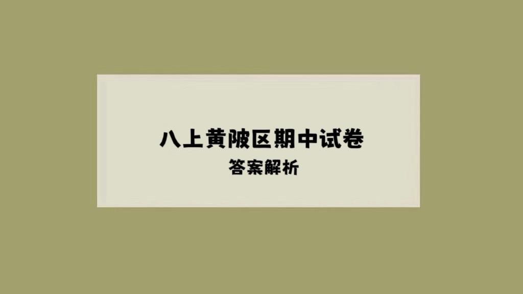 黄陂区八年级上册期中考试试卷答案与解析。
