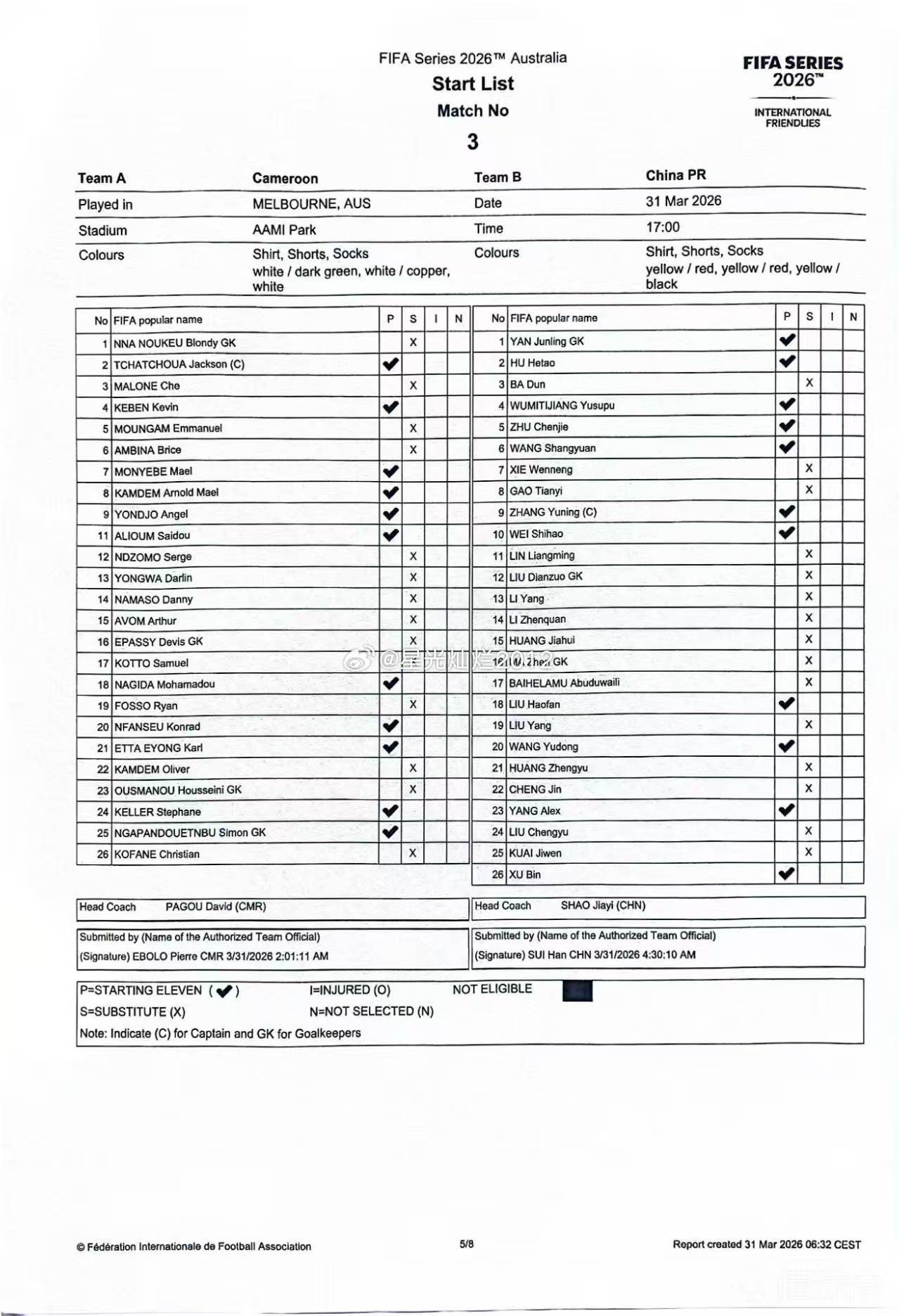国足vs喀麦隆首发阵容，河南队王队仍然首发国足vs喀麦隆首发鞠婧祎工作室声明河南
