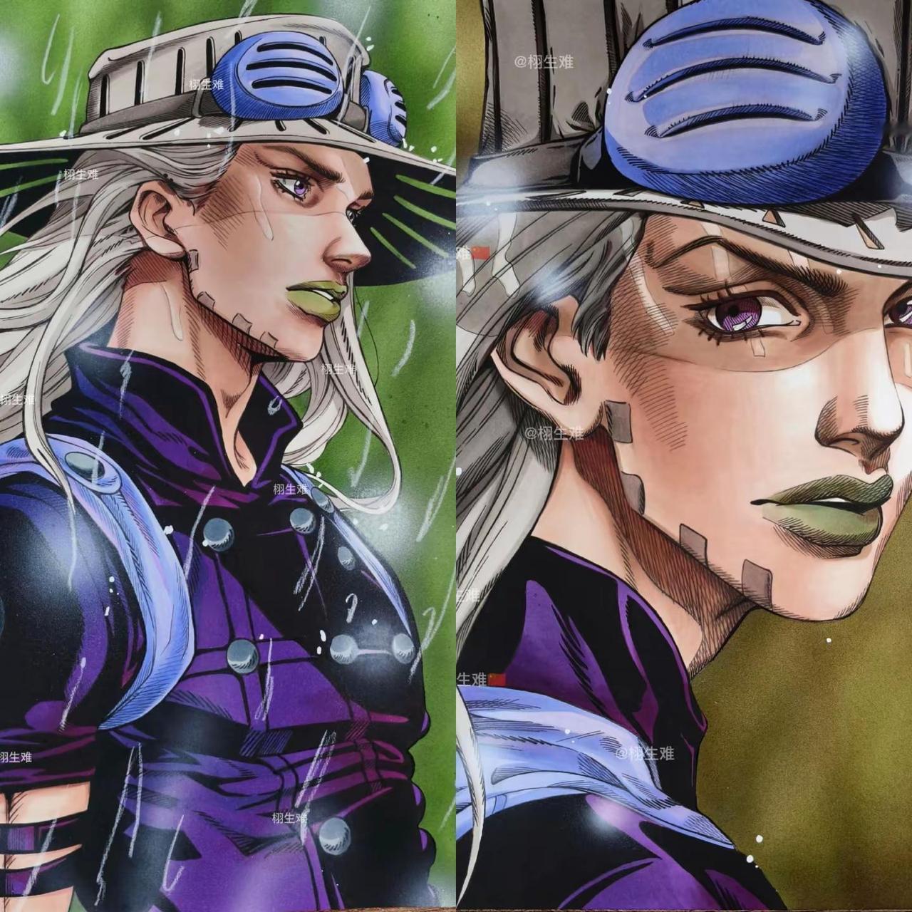 画的两张二创上色。二创 手绘 jojo的奇妙冒险 画画