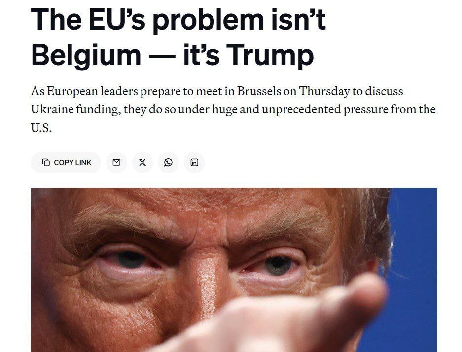 据《Politico》报道，特朗普政府正向欧盟国家施压，要求其放弃动用被冻结的 