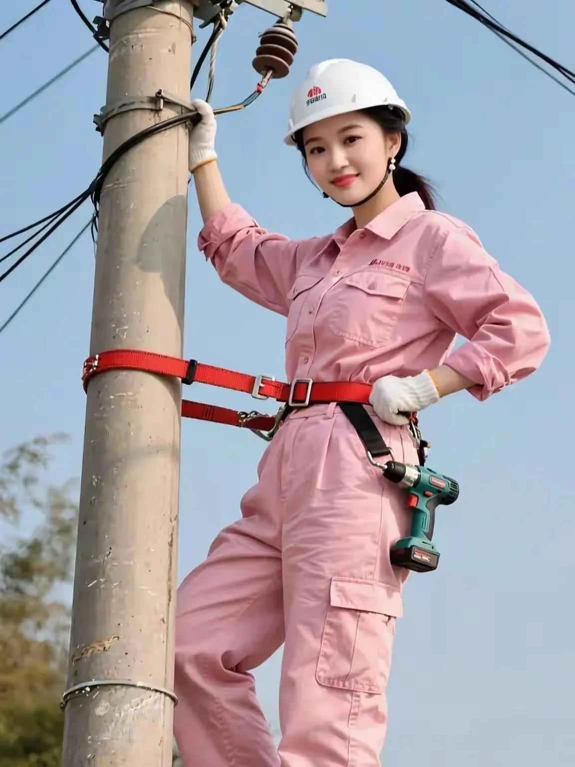 电力女工的日常：安全第一，微笑工作！💪🔧👩‍🔧
