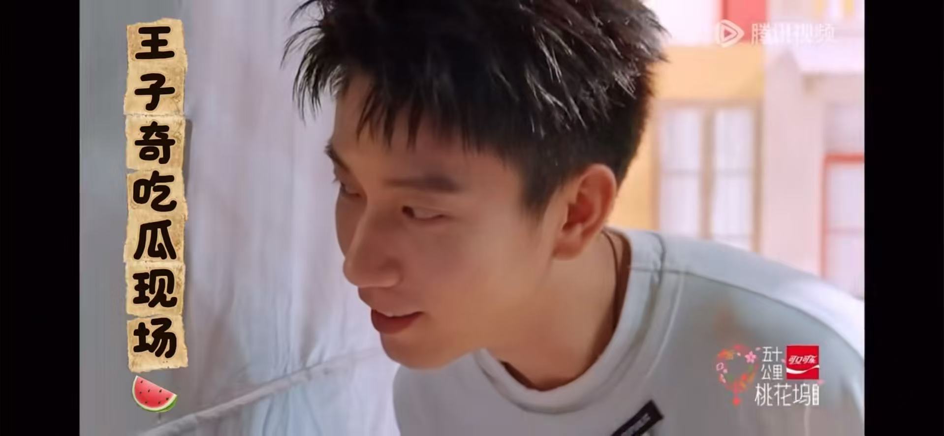 王子奇桃花坞吃瓜现场王子奇一人办卡观众跟着吃瓜 节目互动环节看点纷呈，王子奇安稳
