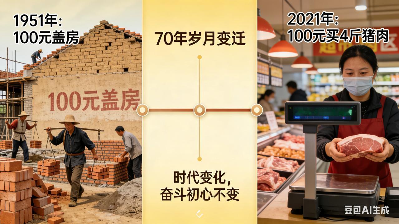 100块钱的70年：从建房娶妻，到如今能购何物？
同样是100块钱，在不同年代，
