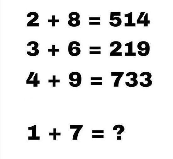 超有趣的数字等式来啦！看看这些奇妙运算：2 + 8 = 514、3 + 6 = 