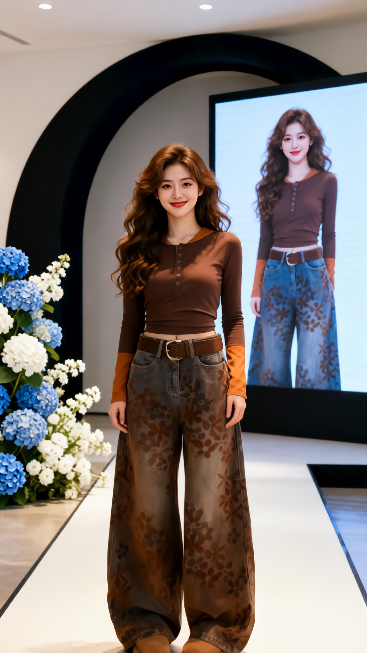 秀场 美到发光 直筒显瘦秀场同款长裤 时尚穿搭分享 时装秀正确打开方式